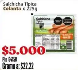 La Gran Colombia Colanta salchicha típica oferta