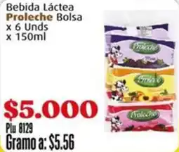 La Gran Colombia Proleche bebida láctea bolsa oferta