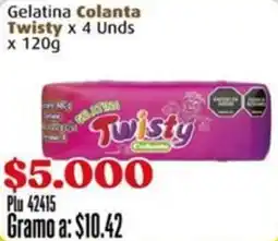 La Gran Colombia Colanta twisty gelatina oferta