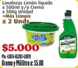 La Gran Colombia +más limpic lavalozas limón líquido oferta