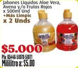 La Gran Colombia +más limpic jabones líquidos aloe vera, avena y/o frutos rojos oferta