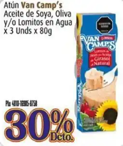 La Gran Colombia Van camp's atún aceite de soya, oliva y/o lomitos en agua oferta