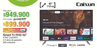 Jumbo Caixun smart tv fhd 43” oferta