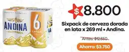 Super Inter Andina sixpack de cerveza dorada oferta