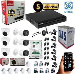 Falabella KIT CAMARAS DE SEGURIDAD 5MP DVR 8 CH + 6 CAMARAS CCTV oferta
