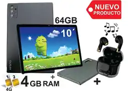 Falabella Tablet 10 Pulgadas 4GB RAM Doble SIM Android 14 64GB + Audífonos Gris oferta
