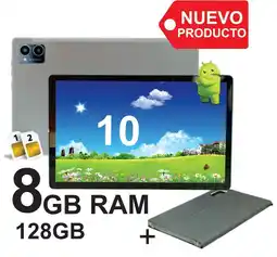 Falabella Tablet 10 Pulgadas 8GB RAM 128GB Android 13 Doble SIM 4G Gris oferta