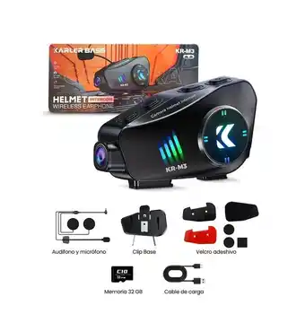 Falabella Intercomunicador Con Camara Moto Inalambrico Bluetooth KR-M3+ MICRO SD oferta