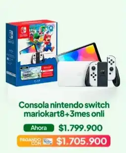 Jumbo Consola nintendo switch mariokart8+3mes onli oferta