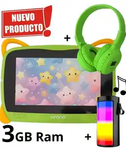 Falabella Tablet 3GB RAM 7 Pulgadas Niños Android 13 32GB Wifi + Parlante + Diadema Verde oferta