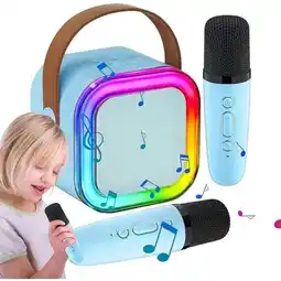 Falabella PARLANTE KARAOKE PORTABLE MINI CON MICROFONO CON LUZ USB oferta