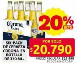 Ara Corona extra six-pack de cerveza en botella oferta