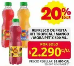 Ara Hit refresco de fruta tropical/mango / mora pet oferta