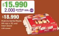 Jumbo Santa reyes huevos AA rojo oferta