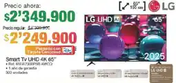 Jumbo Lg smart tv uhd 4k 65" oferta