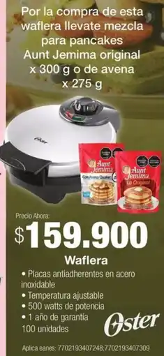 Jumbo Oster por la compra de esta waflera oferta