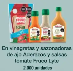Jumbo Fruco lyte en vinagretas y sazonadoras de ajo aderezos y salsas tomate oferta