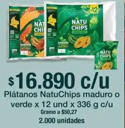 Jumbo Natuchips plátanos maduro o verde oferta