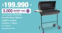 Jumbo Parrilla beef maker carbón medio tambor + tapa oferta