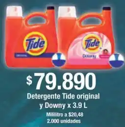 Jumbo Tide detergente original y downy oferta