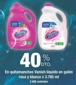 Jumbo Vanish en quitamanchas líquido en galón rosa y blanco oferta