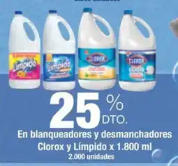 Jumbo Clorox y límpido en blanqueadores y desmanchadores oferta