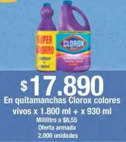 Jumbo Clorox en quitamanchas colores vivos oferta