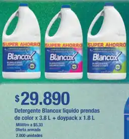 Jumbo Blancox detergente líquido prendas de color oferta