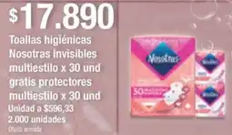 Jumbo Nosotras toallas higiénicas invisibles multiestilo oferta