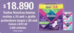 Jumbo Nosotras toallas buenas noches oferta