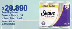 Jumbo Suave soft care papel higiénico oferta