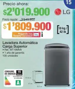 Jumbo Lg lavadora automática carga superior oferta