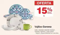 Makro Corona vajillas oferta