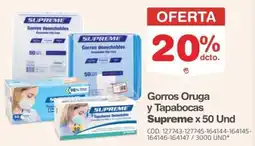 Makro Supreme gorros oruga y tapabocas oferta