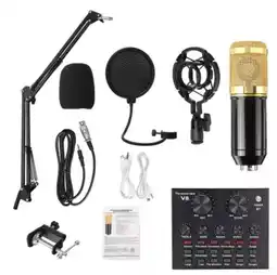 Falabella COMBO MICRÓFONO CONDENSADOR Y TARJETA SONIDO V8 oferta