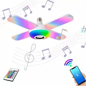 Falabella Bombillo Lampara Con Bocina Led Rgb Bluetooth Control 4 Aspas oferta
