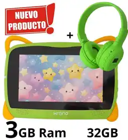 Falabella Tablet 3GB RAM 7 Pulgadas Niños Android 13 32GB Wifi + Diadema Verde oferta