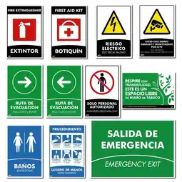 Falabella Kitx11 Señalización Fotoluminiscente para Oficinas y/o Locales Hasta 40Mts2 oferta