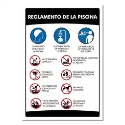 Falabella Señal Reglamento Para Piscina 100X70cm Poliestireno Calibre 60 oferta