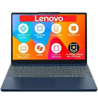 Falabella PORTATIL SLIM AMD RYZEN 5‑8640HS SSD 512GB RAM 16GB DDR5 LED 15,3 oferta