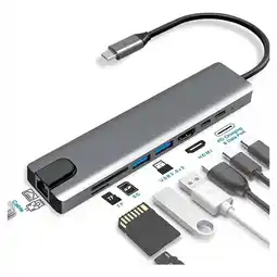 Falabella Hub Adaptador Usb C 8 En 1 Multipuerto Ethernet oferta