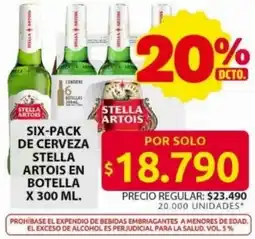 Ara Stella artois six-pack de cerveza artois en botella oferta