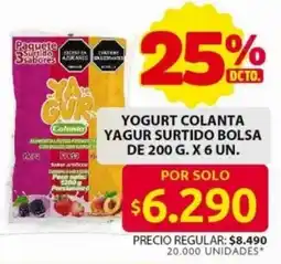 Ara Yagur surtido yogurt colanta bolsa oferta
