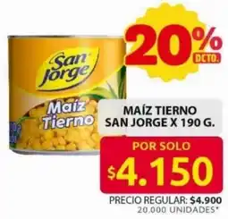 Ara San jorge maíz tierno oferta