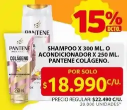 Ara Pantene colágeno shampoo o acondicionador oferta