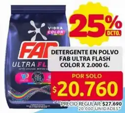 Ara Fab ultra flash detergente en polvo color oferta
