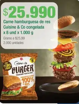 Jumbo Cuisine & co carne hamburguesa de res congelada oferta