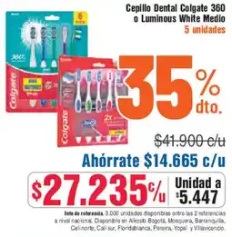 Alkosto Cepillo dental colgate 360 o luminous white medio oferta