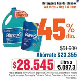 Alkosto Blancox detergente líquido oferta