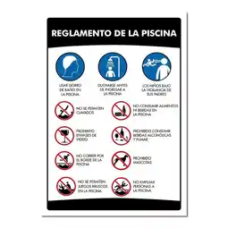 Falabella Señal Reglamento Para Piscina 50X70cm Poliestireno Calibre 60 oferta